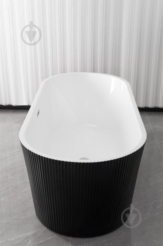 Ванна акрилова EGO WAVE окремостояча MS-03B чорний 170х75 см - фото 3