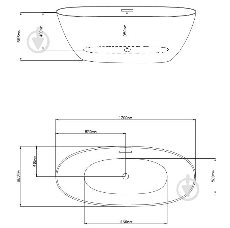 Ванна акриловая EGO ART 170х82 см отдельностоящая MS-14 - фото 6 Ванна акриловая EGO ART 170х82 см отдельностоящая MS-14 - фото 6