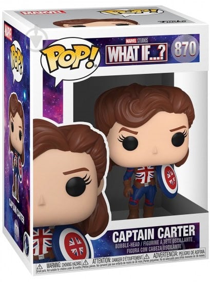 Фігурка Funko POP! Bobble Marvel What If Captain Carter with Shield (FUN25491800) - фото 2