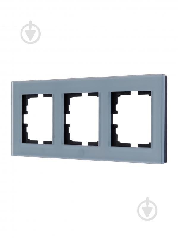 Рамка трехместная Lezard Vesna горизонтальная матовый серо-голубой 742-M7080-148 - фото 2
