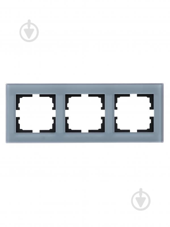 Рамка трехместная Lezard Vesna горизонтальная матовый серо-голубой 742-M7080-148 - фото 1