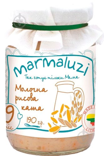 Пюре Marmaluzi Каша молочна Рисова 190 г 4779034140025 - фото 1