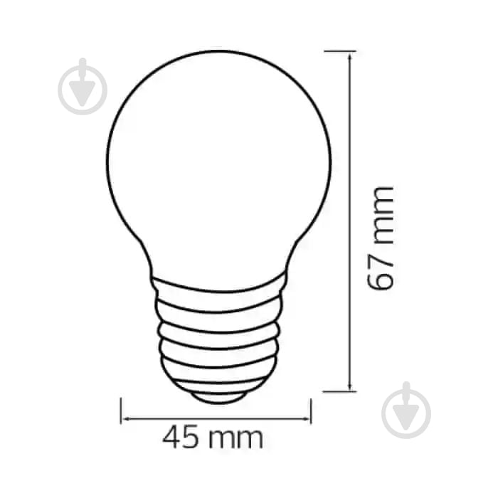 Лампа светодиодная HOROZ ELECTRIC G45 1 Вт E27 6400 К 220 В матовая 001-017-0001-050 - фото 2