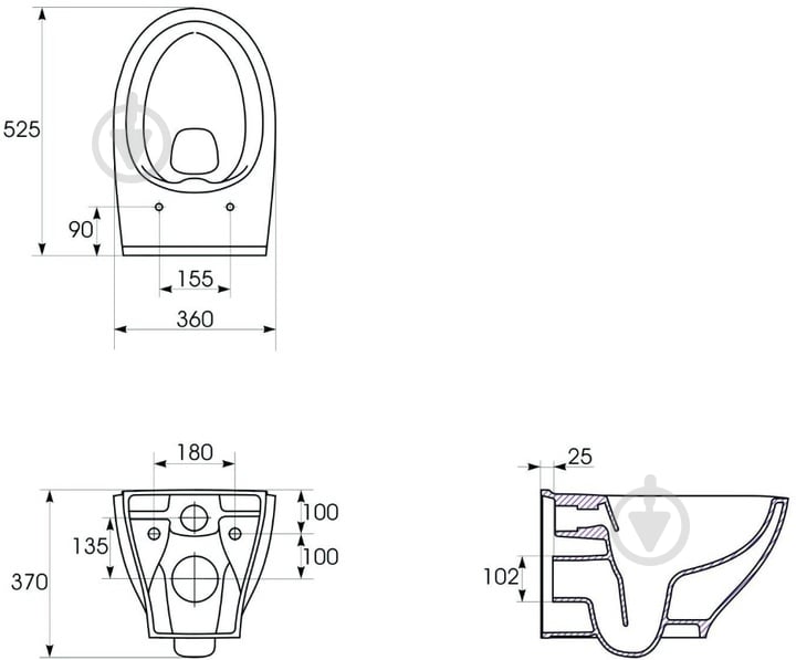Унітаз підвісний Cersanit - MITO MODUO CLEANON сидіння Duroplast SLIM soft-close швидкознімне - фото 7