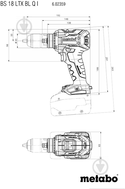 Шуруповерт акумуляторний Metabo BS 18 LTX BL Q I 602359850 - фото 8