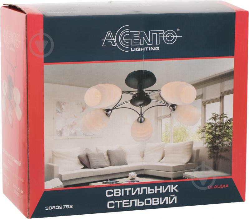 Люстра потолочная Accento lighting Claudia 5xE14 черный хром ALHL-JSL-6231/5-CMB - фото 3