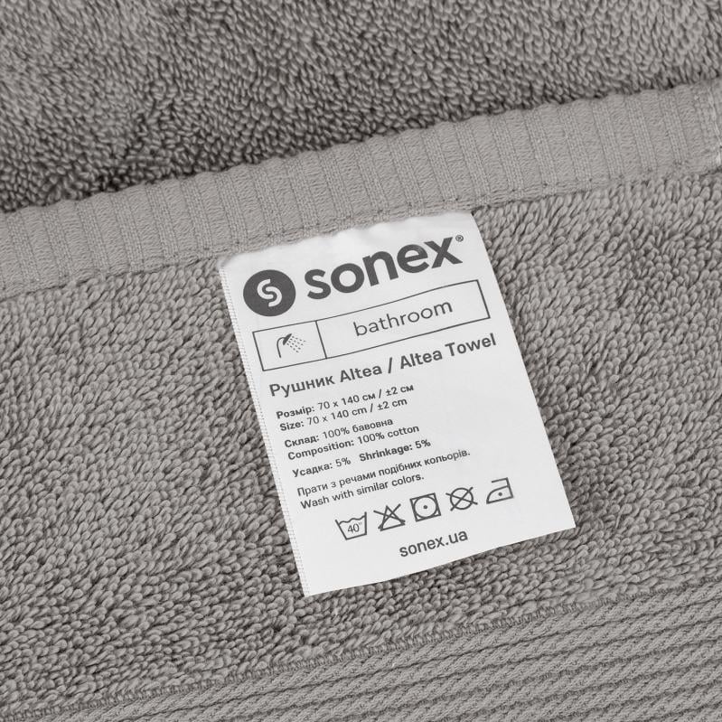 Рушник махровий для ванної Altea 70x140 см графіт сірий Sonex - фото 6