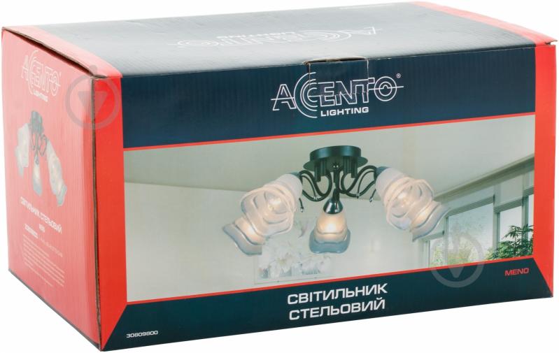 Люстра стельова Accento lighting Meno 5xE14 чорний хром ALHL-JSL-6127/5-CMB - фото 3