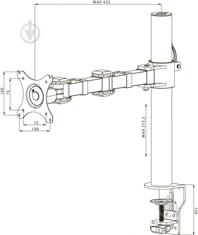 Крепление для монитора Iiyama DS1001C-B1 поворотно-наклонные 10"-30" черный - фото 3