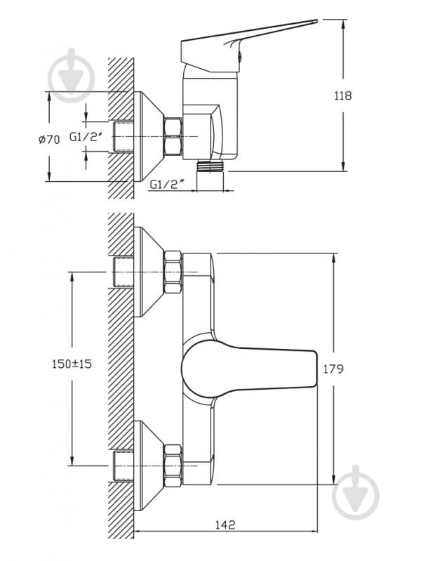 Смеситель для душа Water House Cube HB9420121C - фото 5 Смеситель для душа Water House Cube HB9420121C - фото 5
