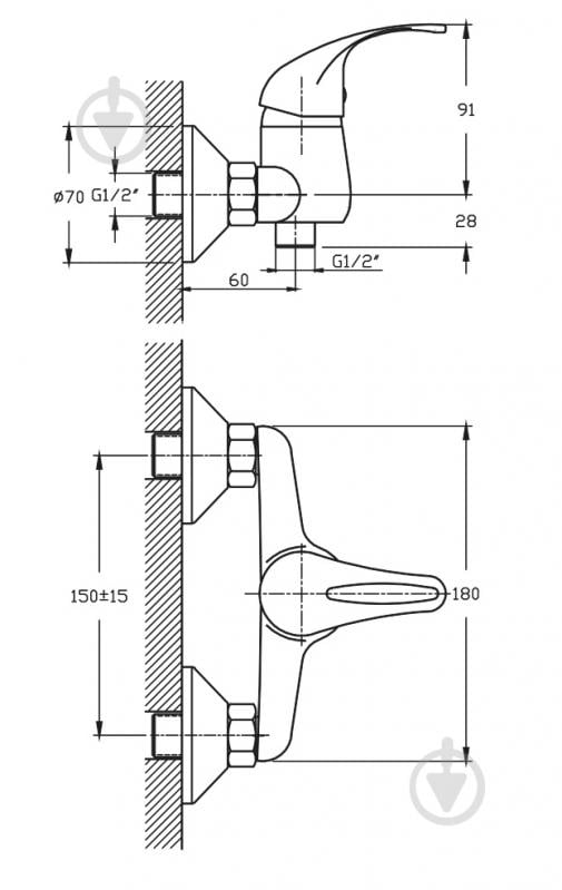 Змішувач для душу Water House Standard HB9142039C - фото 4 Змішувач для душу Water House Standard HB9142039C - фото 4