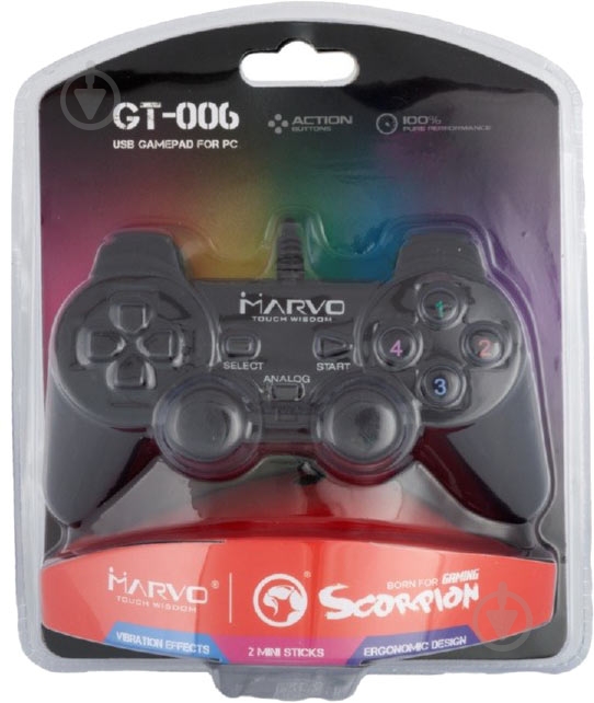 Геймпад Marvo GT-006 PC USB Black - фото 6 Геймпад Marvo GT-006 PC USB Black - фото 6