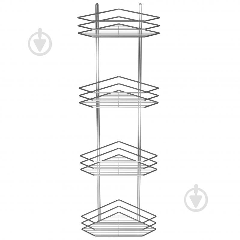 Полка угловая 25 см 4-ярусная хром (ПВ-25432) - фото 1