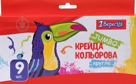 Мел цветной Zoo Land 9 шт. 1 вересня - фото 1