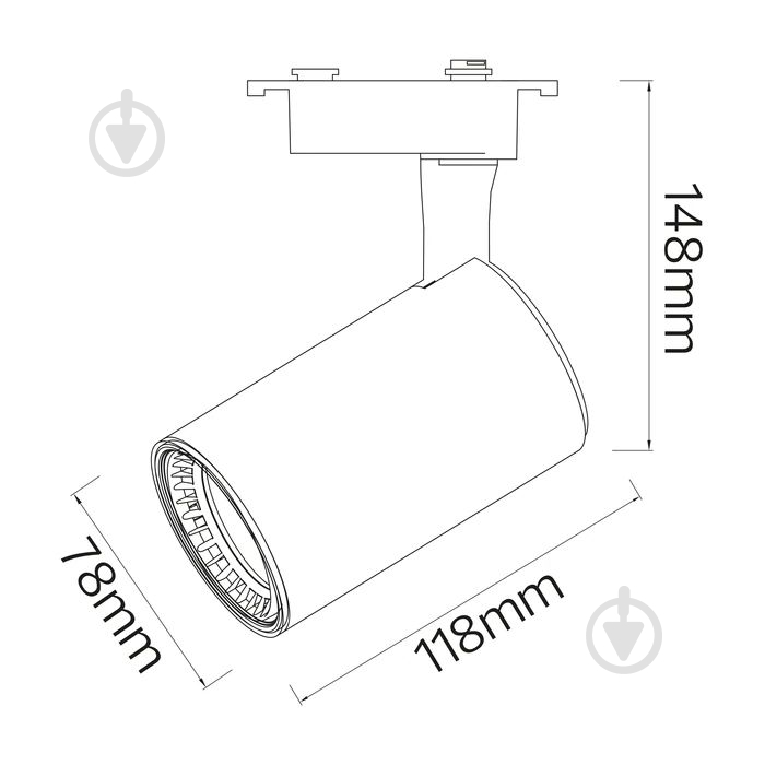 Трековый прожектор HOROZ ELECTRIC LYON 18 Вт 4200 К черный 018-020-0018-020 - фото 2