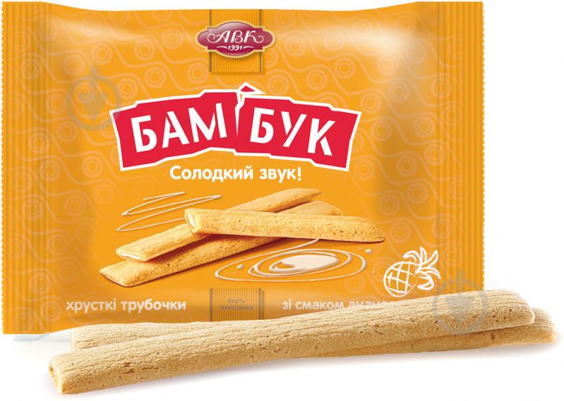 Трубочки АВК хрусткі "Бам-Бук - Солодкий звук" 130 г (4820089224069) - фото 1