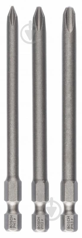 Набор бит Bosch Extra Hard 89 мм PH1/2/3 3 шт. 2607001757 - фото 1 Набор бит Bosch Extra Hard 89 мм PH1/2/3 3 шт. 2607001757 - фото 1