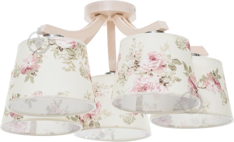 Люстра потолочная TK Lighting PINK 5x60 Вт E27 белый с рисунком 392 - фото 1