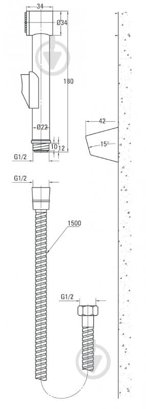 Набор для гигиенического душа Deante ANW041B (GB-140) - фото 4