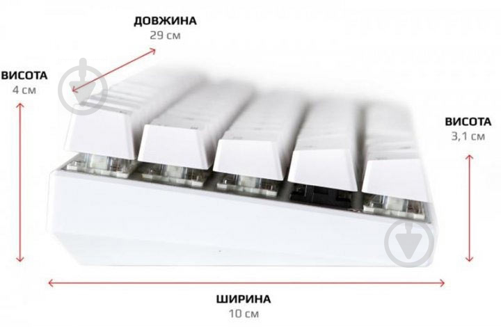 Клавиатура Motospeed CK62 Outemu Blue USB (mtck62wmb) white - фото 6