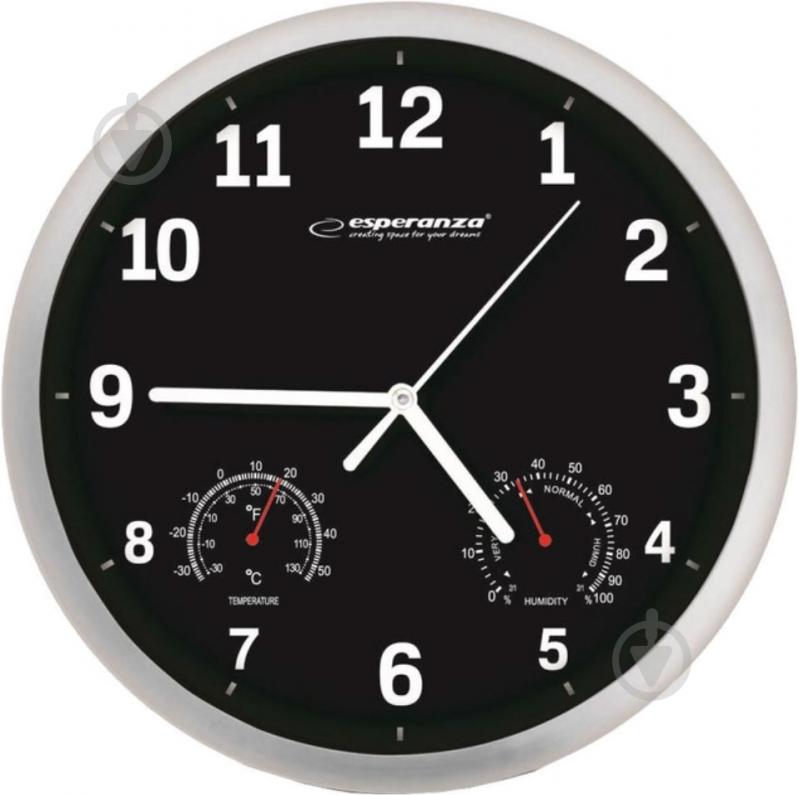 Часы настенные Wall Clock Lyon EHC016K 25см Black Esperanza - фото 1