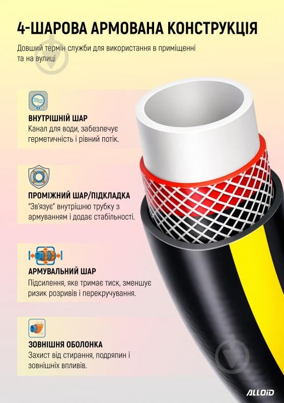 Шланг для поливу Alloid Ruby Ant 3/4" 50 м WH-63321 - фото 4