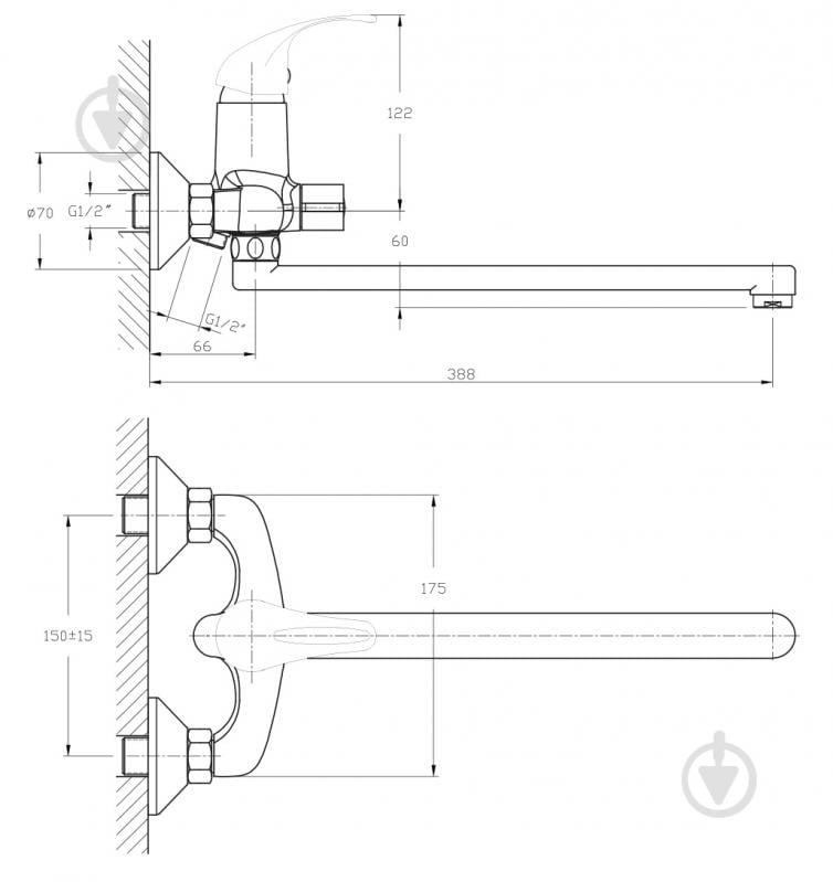 Змішувач для ванни Water House Standard HB2335039C-35F - фото 6
