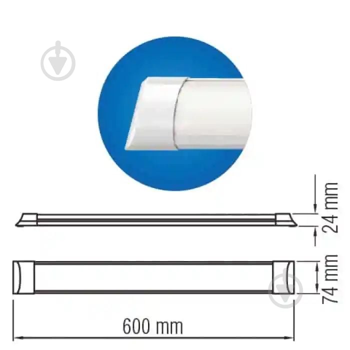 Світильник лінійний HOROZ ELECTRIC TETRA SQ 27 Вт 6400 К холодний 052-005-0060-020 - фото 2