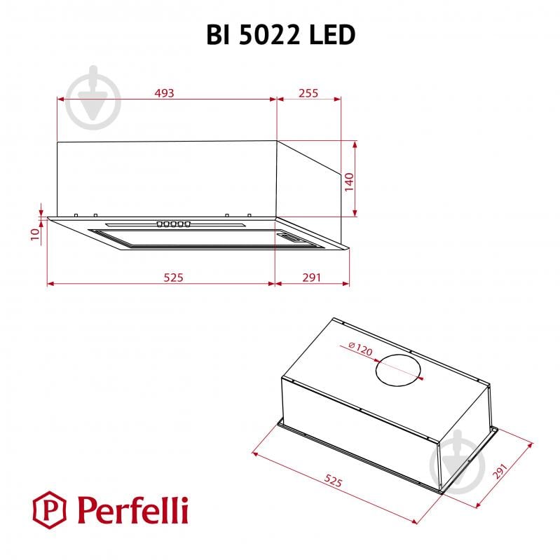 Витяжка Perfelli BI 5022 BL LED повновбудовувана - фото 11