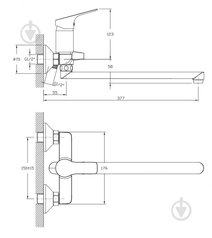 Смеситель для ванны Water House Eco HB2452145C-35F - фото 7