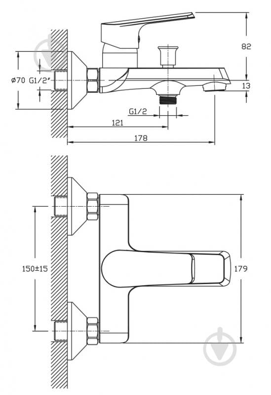 Змішувач для ванни Water House Slim HB6469169C - фото 6