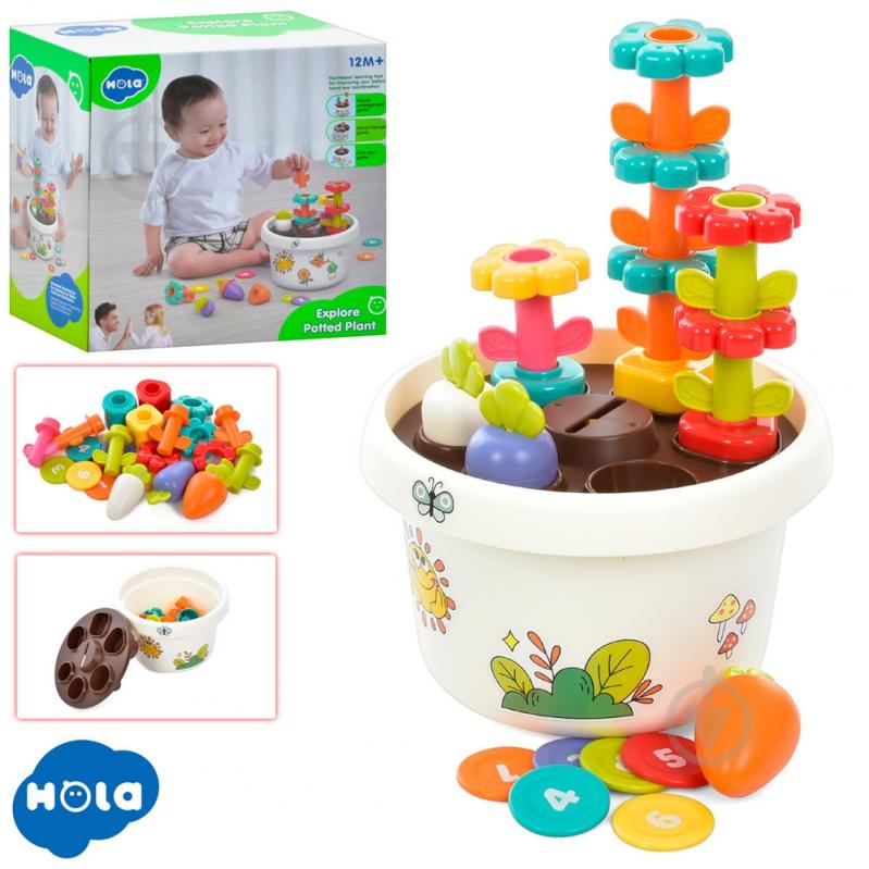 Игра-сортер Hola Горшок с цветами 5 игр HE795800 - фото 1 Игра-сортер Hola Горшок с цветами 5 игр HE795800 - фото 1