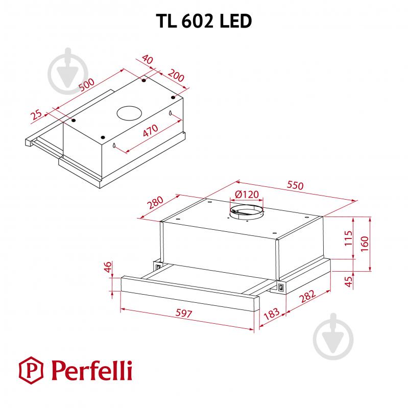 Вытяжка Perfelli TL 602 WH LED телескопическая - фото 12