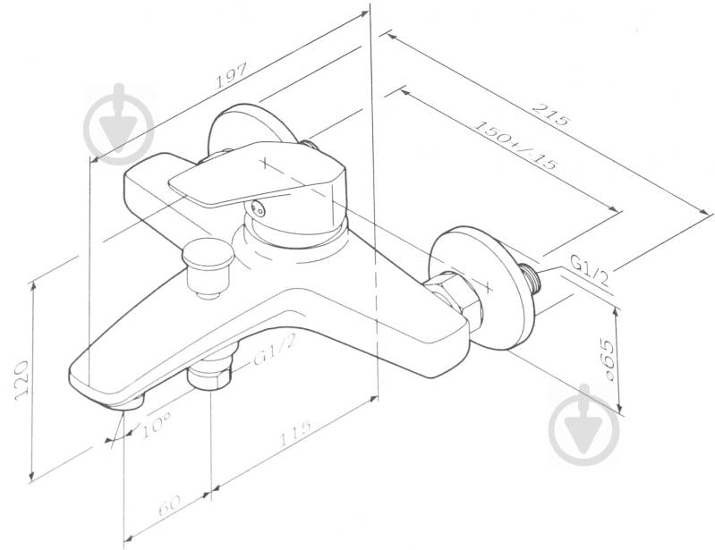 Смеситель для ванны AM.PM F71A10000 Spirit V2.1 - фото 8