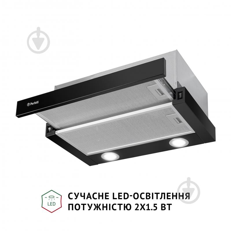 Витяжка Perfelli TL 502 BL LED телескопічна - фото 4