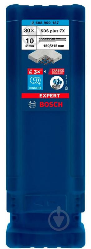 Набор буров Bosch Expert 7X SDS-plus 10x150 мм 215 мм 30 шт. 2608900187 - фото 4