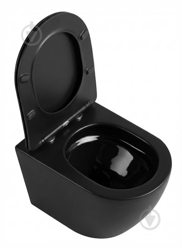Унітаз підвісний ScandiSPA NARVIK BLACK TORNADO із сидінням Duroplast SLIM soft-close - фото 4