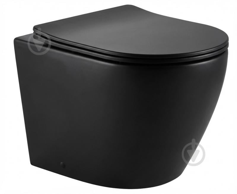 Унітаз підвісний ScandiSPA NARVIK BLACK TORNADO із сидінням Duroplast SLIM soft-close - фото 1