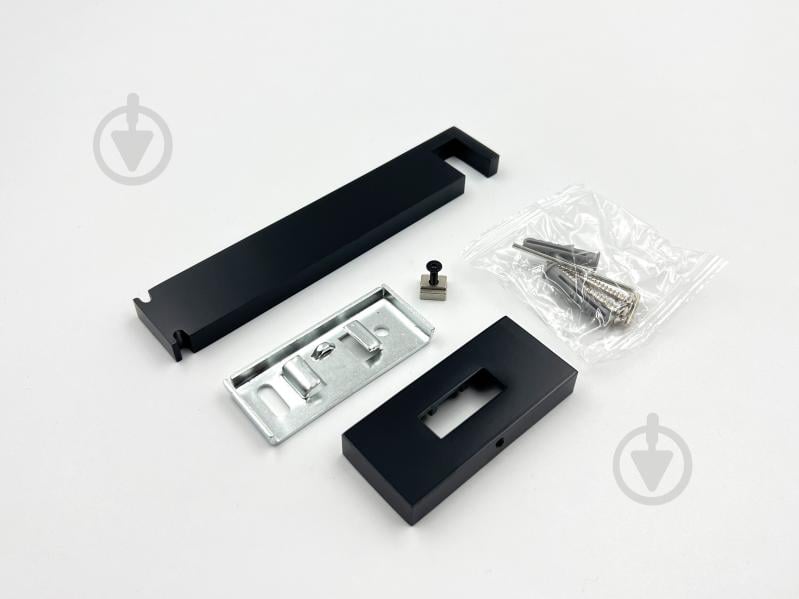 Комплект карниза Quadrum одинарный 15/300 см черный/белый профиль/черное окончание с белыми крючками - фото 4