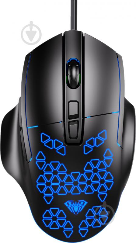 Миша Aula ігрова дротова F812 Wired gaming mouse with 7 keys black (6948391213132) - фото 1