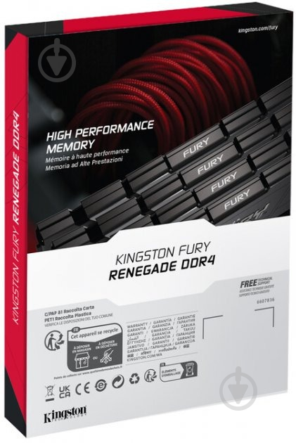 Оперативная память Kingston DDR4 SDRAM 16 GB (2x8GB) 3200 MHz (KF432C16RB2K2/16) Fury Renegade Black - фото 6