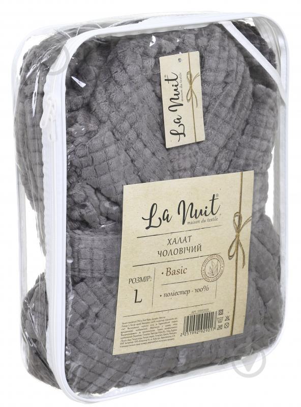 Халат мужской La Nuit Basic Фреско р. M серый 17-3911/check jaquard - фото 6