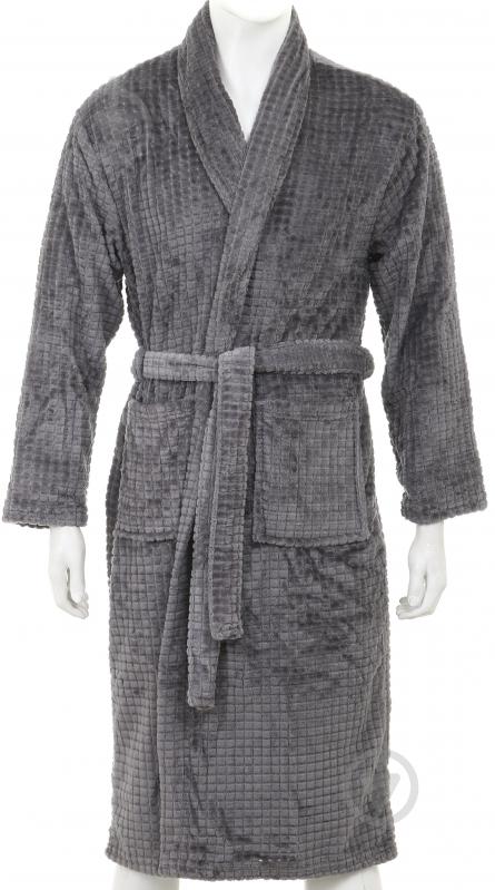 Халат мужской La Nuit Basic Фреско р. M серый 17-3911/check jaquard - фото 1 Халат мужской La Nuit Basic Фреско р. M серый 17-3911/check jaquard - фото 1