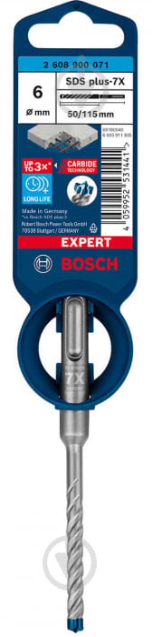 Бур Bosch Expert 7X SDS-plus 6x50 мм 115 мм 1 шт. 2608900071 - фото 2