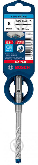 Бур Bosch Expert 7X SDS-plus 8x50 мм 115 мм 1 шт. 2608900087 - фото 1