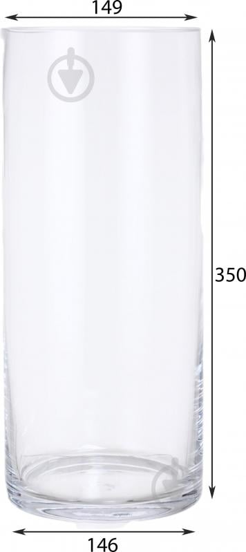 Ваза скляна Wrzesniak Glassworks Циліндр 35 см прозора 17-319B - фото 2