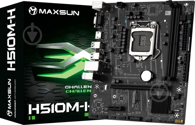 Материнская плата Maxsun MS-Challenger H510M-H (LGA1200, Intel H470, micro ATX) - фото 1