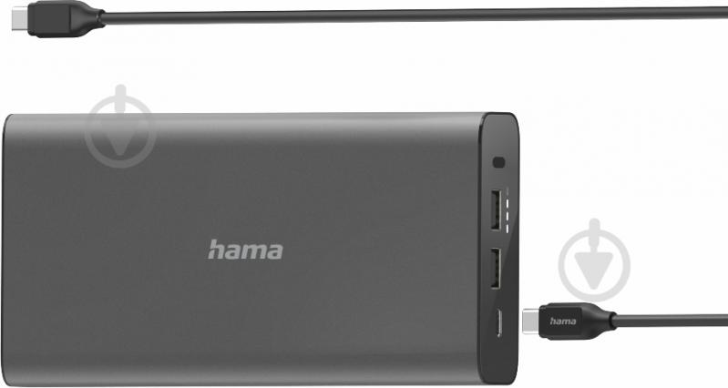 Повербанк Hama Universal PD 5-20V/60W 26800 mAh grey (00200012) - фото 1