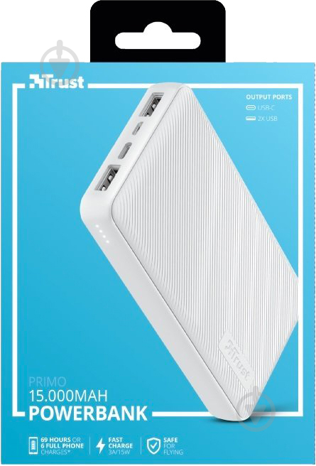 Повербанк Trust Primo 15000 mAh white (23900_TRUST) - фото 6