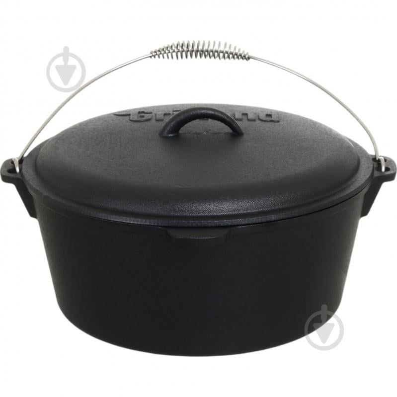 Казан Grilland ø315 мм 135 мм 8 л чавунний туристичний з кришкою UHR111705 - фото 1